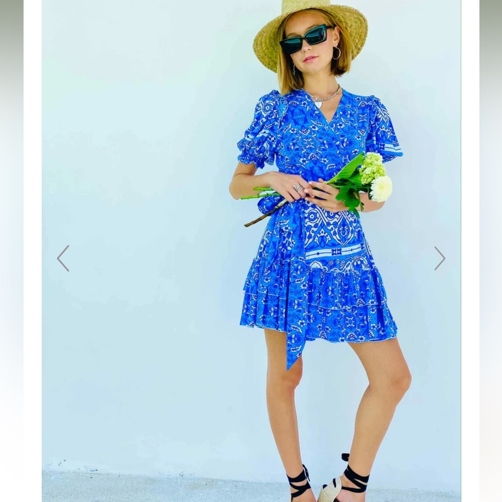 Blue Floral Mini Dress